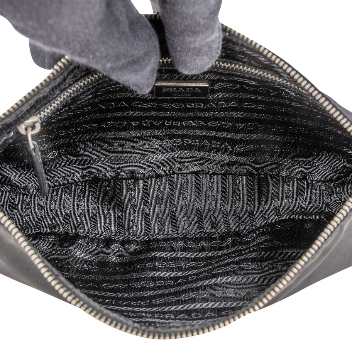 Prada Black Nylon Triangle Shoulder Bag