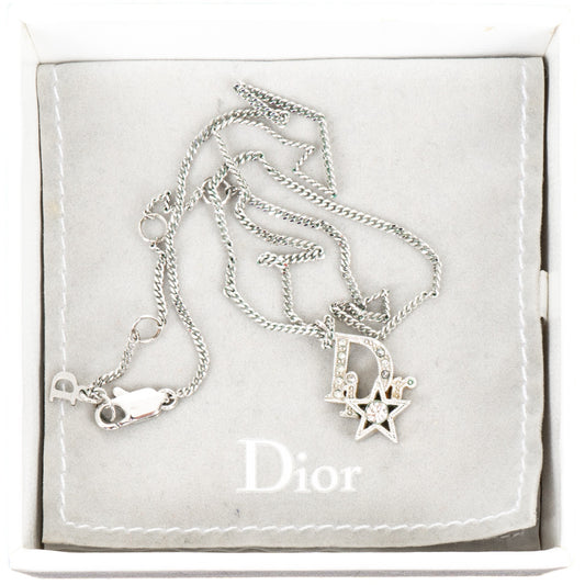 Christian Dior Silver CD Necklace