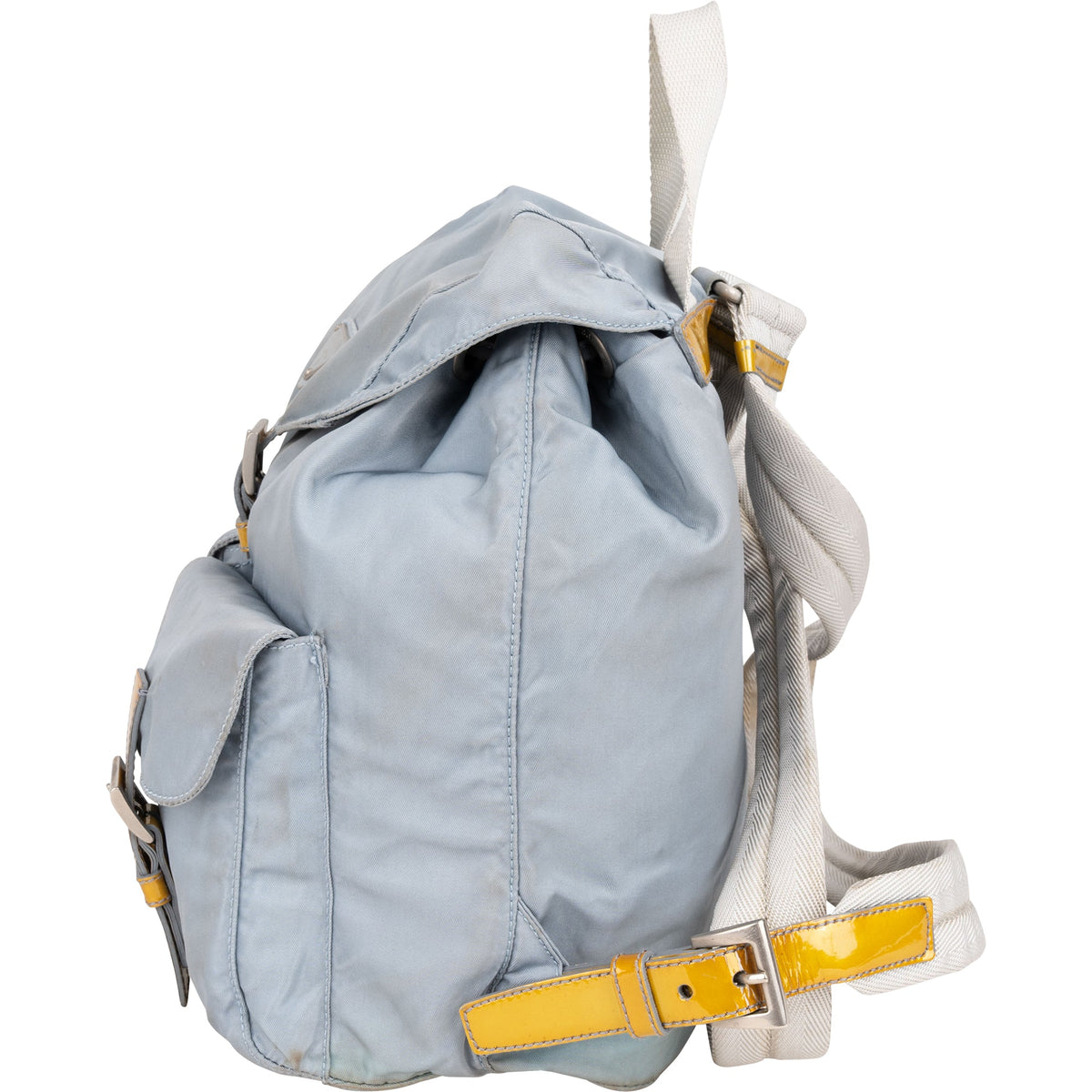Prada Blue Nylon Triangle Backpack