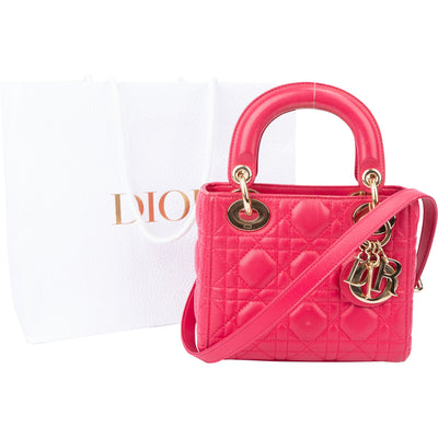 Christian Dior Quilted Leather Mini Lady Dior Handbag