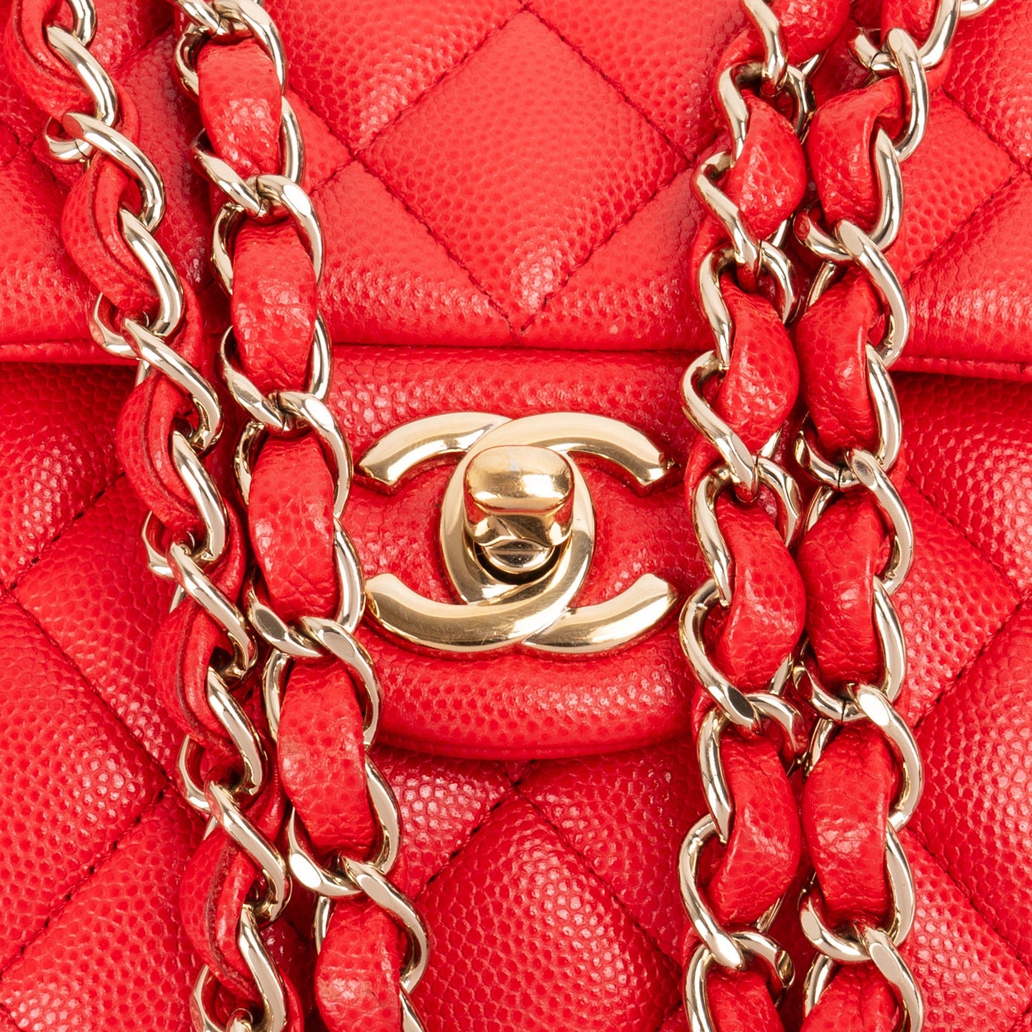 Chanel Quilted Caviar Leather Small Double Flap Crossbody Bag