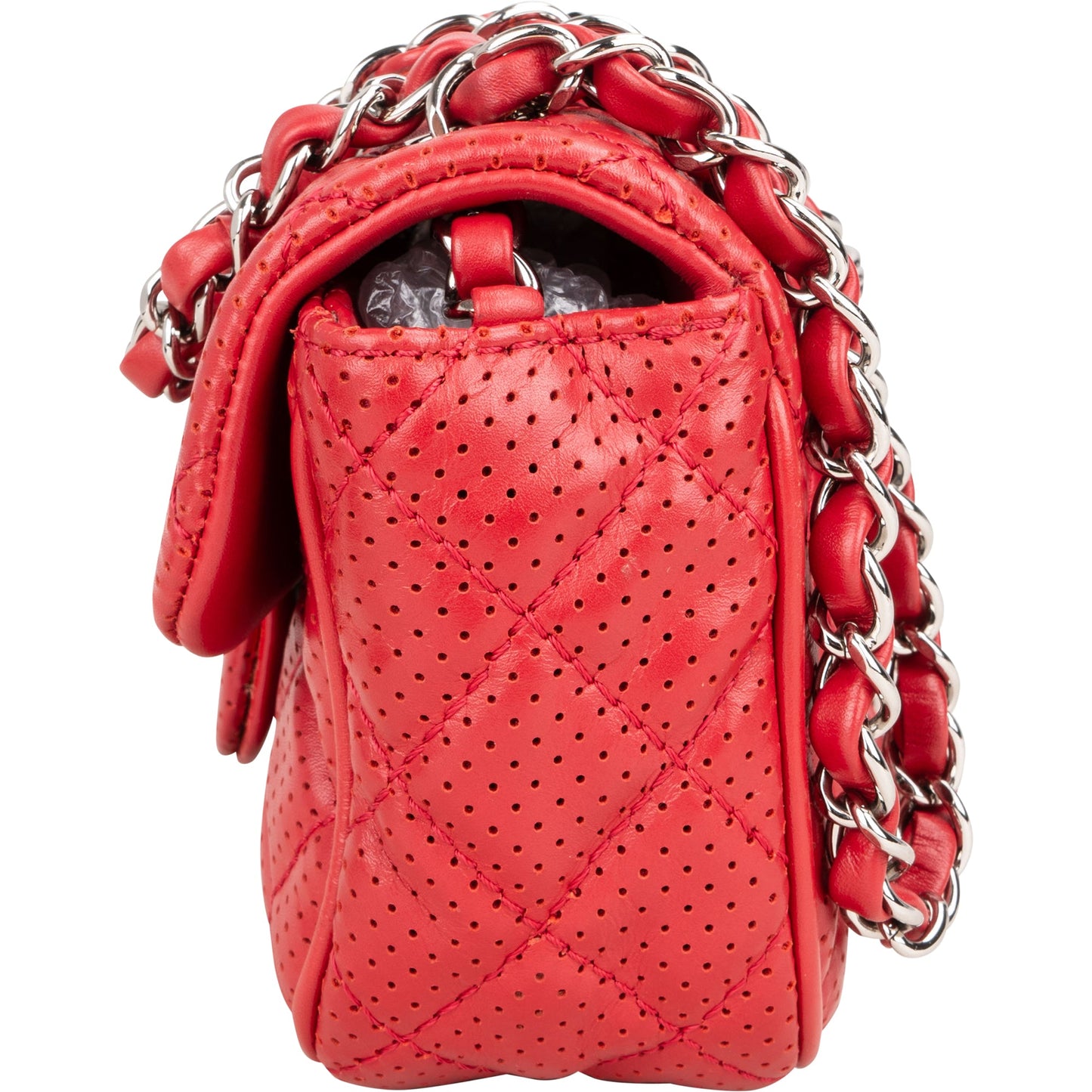 Chanel Quilted Perforated Lambskin Single Flap Crossbody Bag