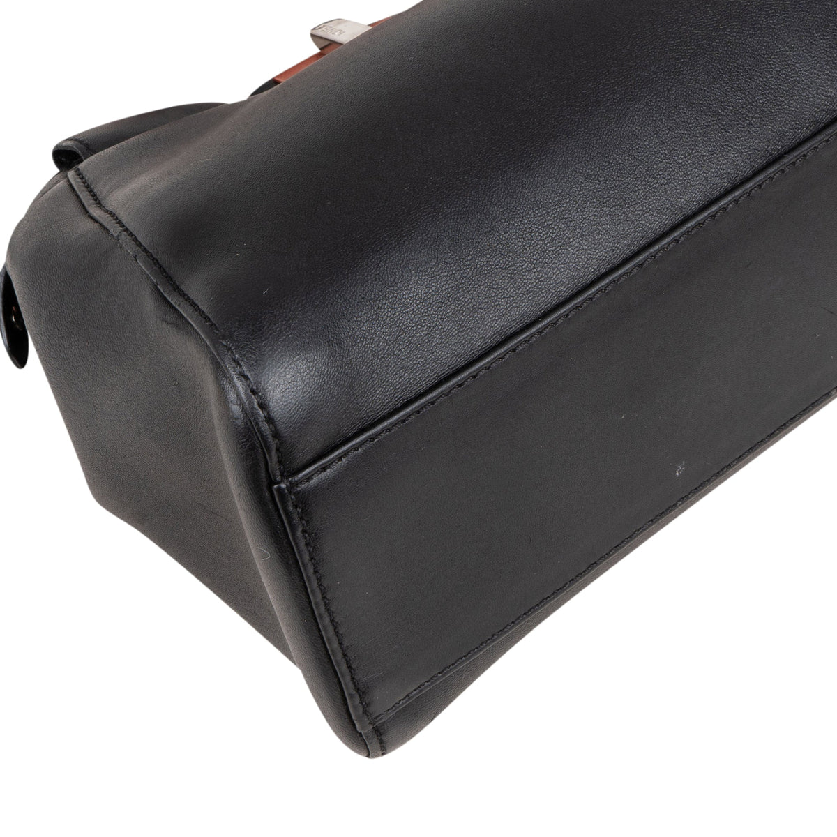 Fendi Black Leather Peekaboo Handbag