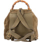 Gucci Suede Monogram Bamboo Backpack