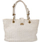 Bottega Veneta White Intrecciato Leather Lock Handbag