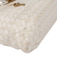 Bottega Veneta White Intrecciato Leather Lock Handbag