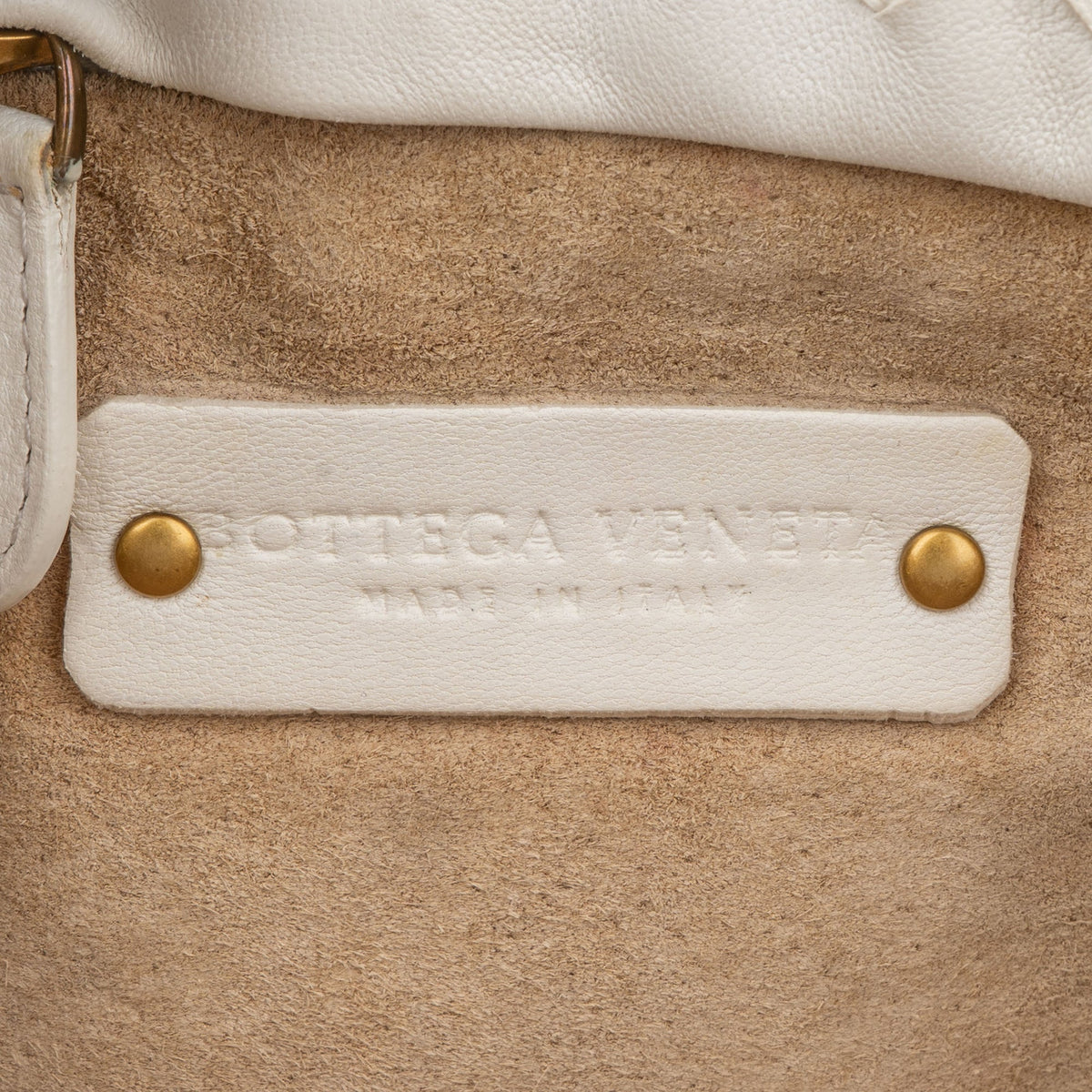 Bottega Veneta White Intrecciato Leather Lock Handbag