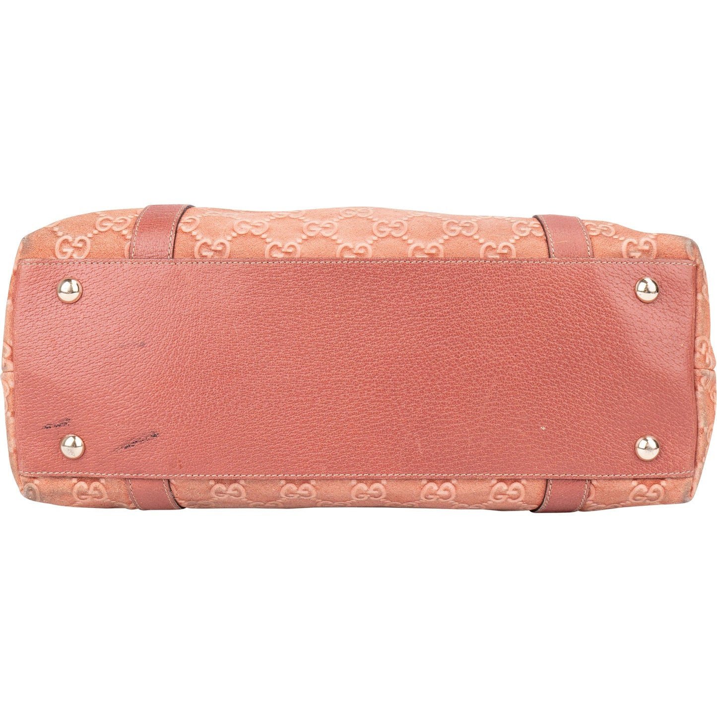 Gucci Pink Suede Monogram Abbey Handbag