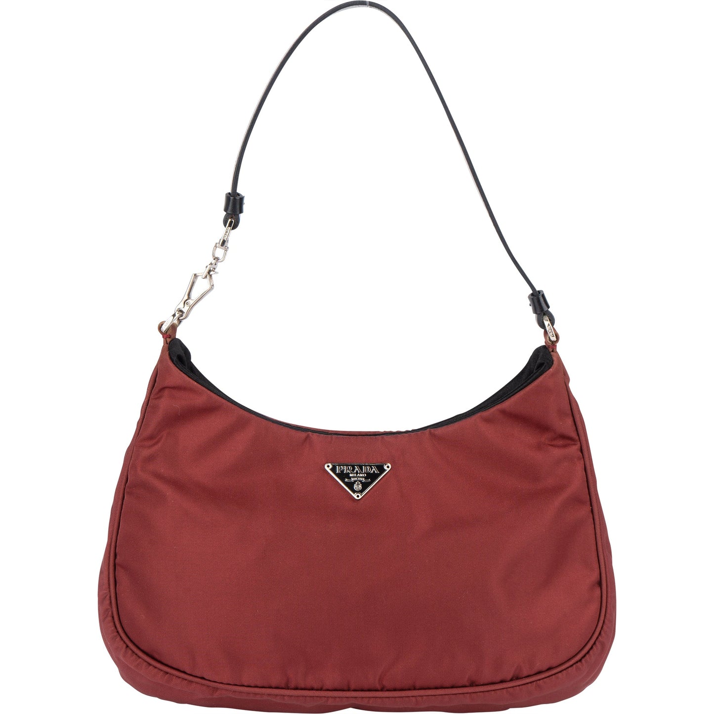 Prada Red Nylon Triangle Cleo Shoulder Bag
