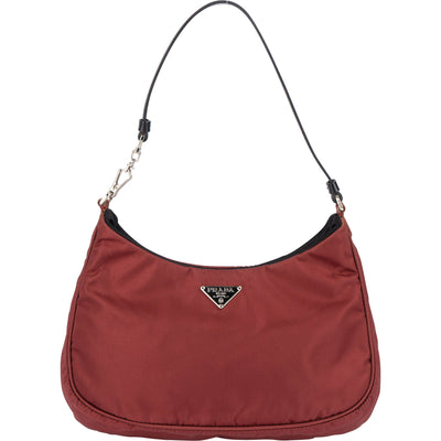 Prada Red Nylon Triangle Cleo Shoulder Bag