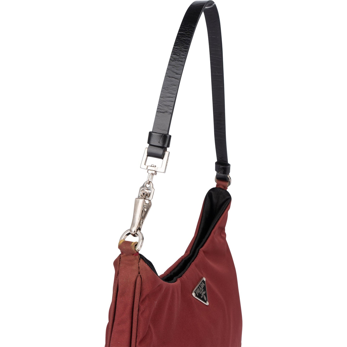 Prada Red Nylon Triangle Cleo Shoulder Bag
