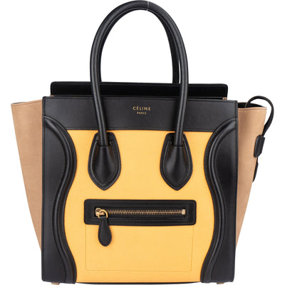 Céline Tricolor Leather Luggage Handbag
