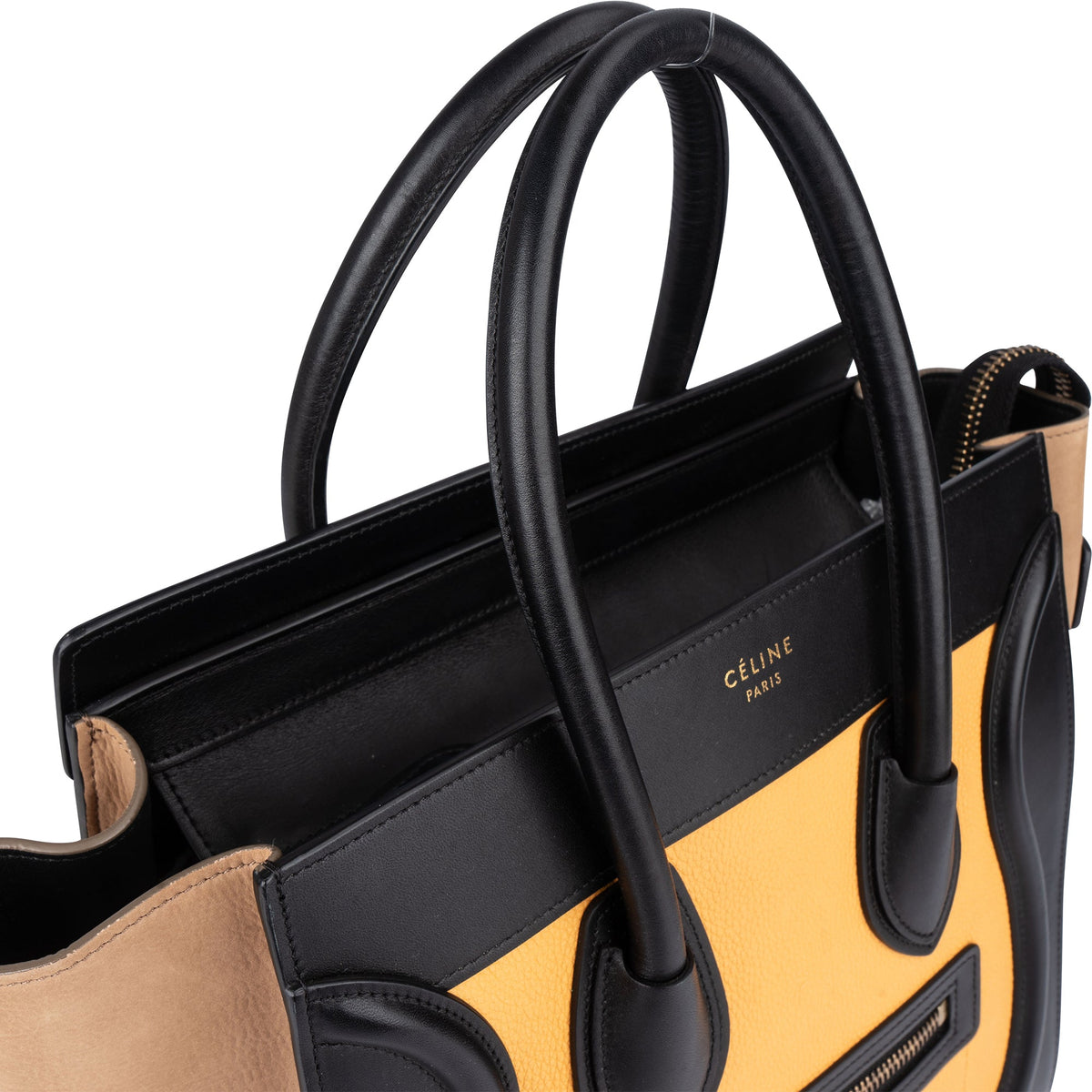 Céline Tricolor Leather Luggage Handbag