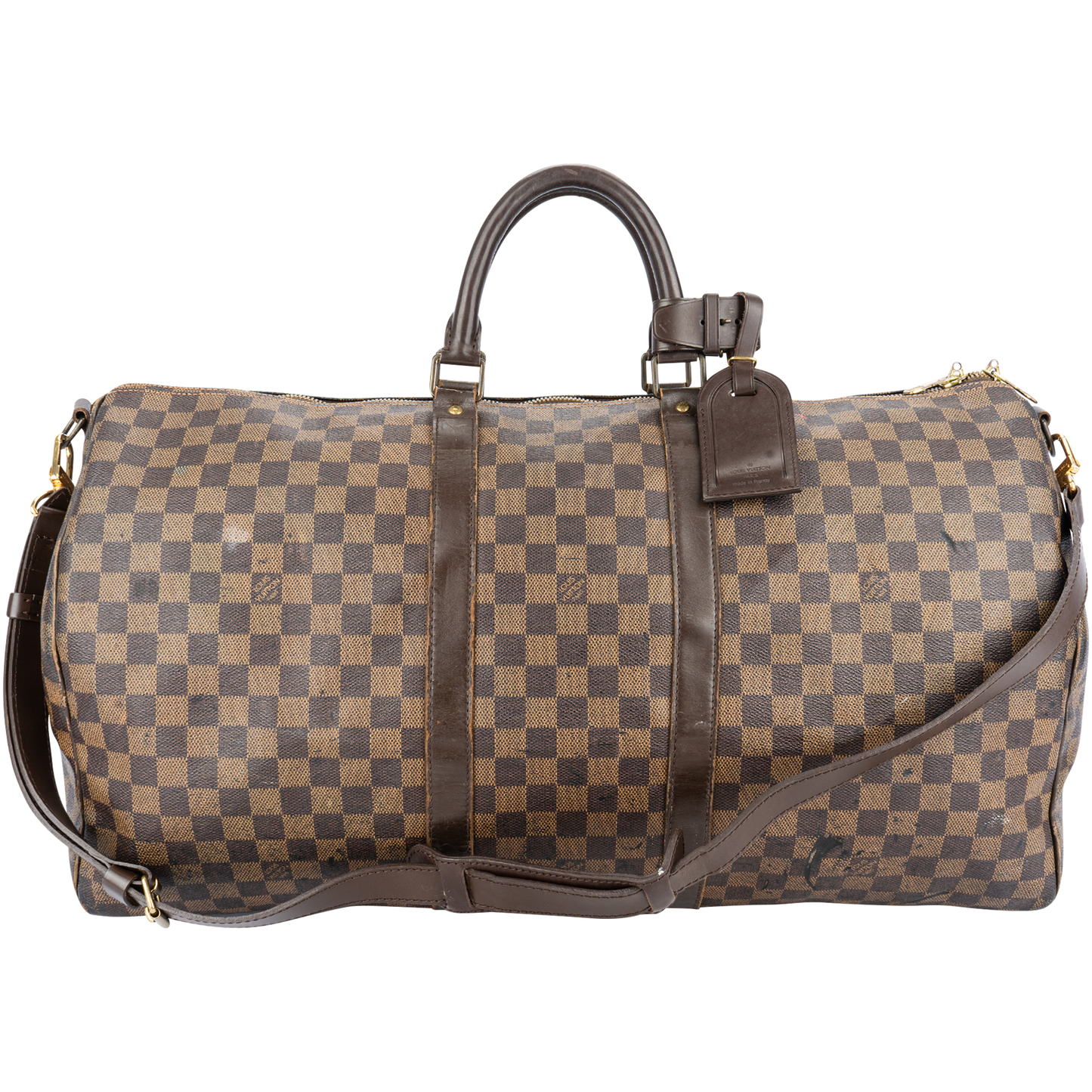 Louis Vuitton Damier Ebene Monogram Keepall 55 Bandouliere