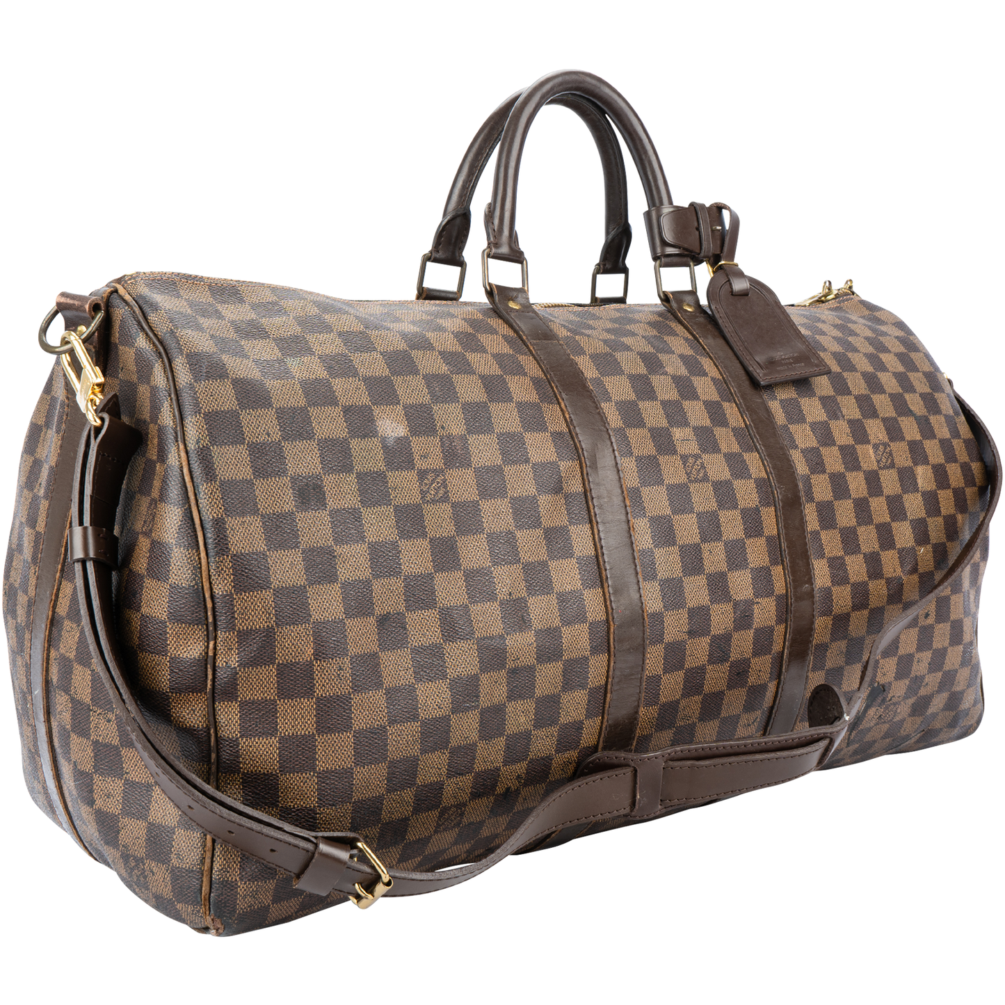 Louis Vuitton Damier Ebene Monogram Keepall 55 Bandouliere