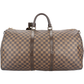 Louis Vuitton Damier Ebene Monogram Keepall 55 Bandouliere