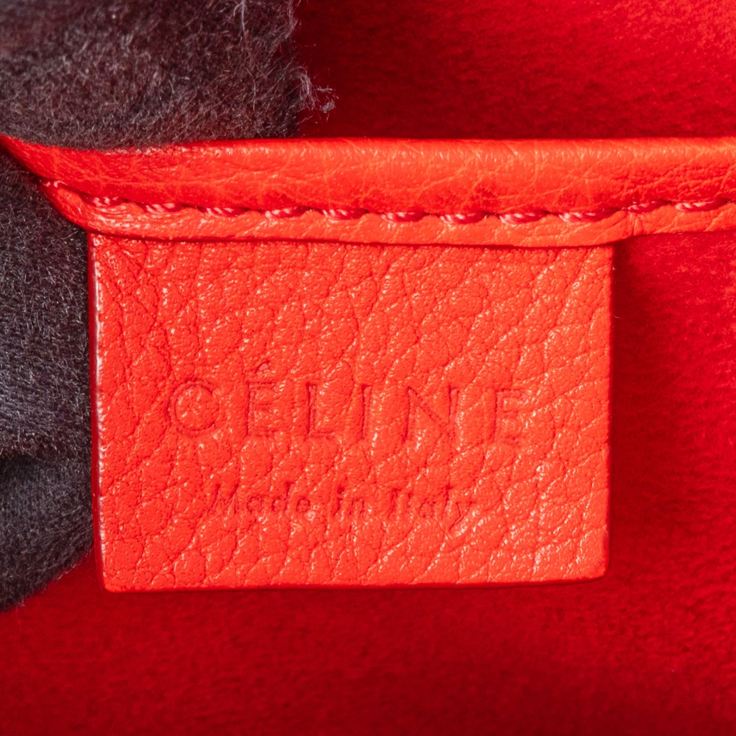 Céline Red Leather Luggage Handbag