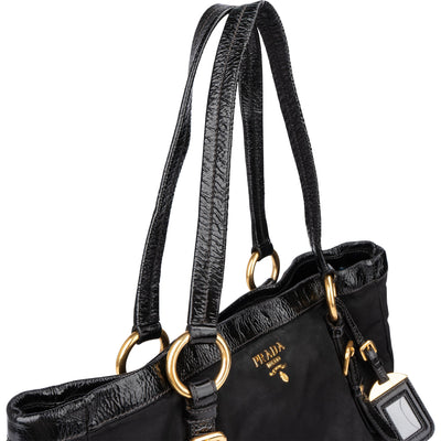 Prada Black Nylon Zipper Handbag