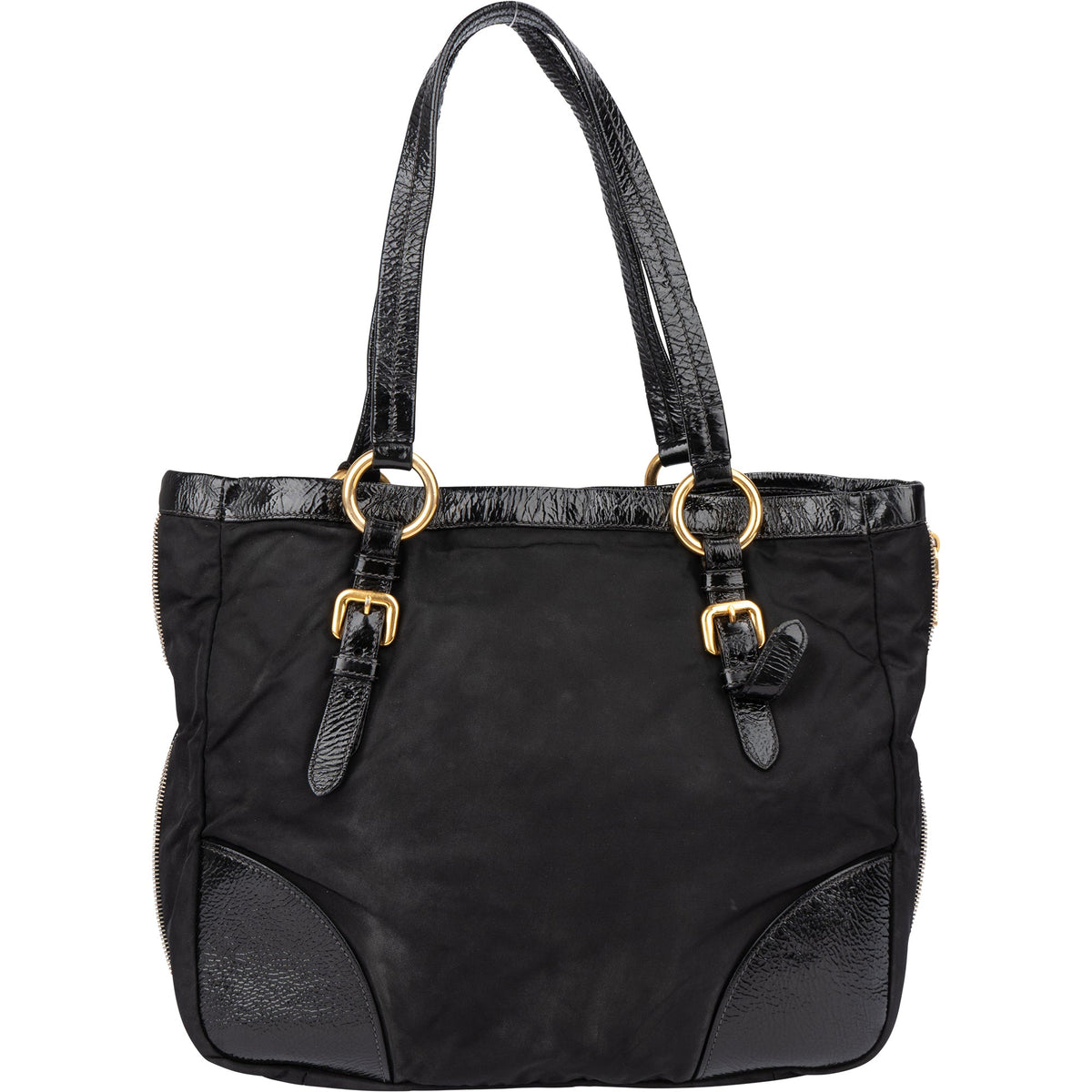 Prada Black Nylon Zipper Handbag