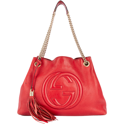 Gucci Soho Leather Double Chain Shoulder Bag