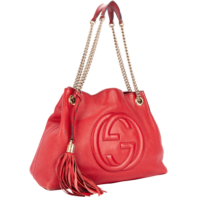 Gucci Soho Leather Double Chain Shoulder Bag