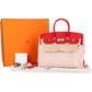 Hermès Fray Swift / Toile H Rouge de Coeur Birkin 35 Handbag