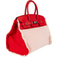 Hermès Fray Swift / Toile H Rouge de Coeur Birkin 35 Handbag