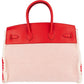 Hermès Fray Swift / Toile H Rouge de Coeur Birkin 35 Handbag