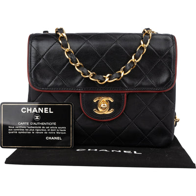 Chanel Quilted Lambskin 24K Gold Single Flap Crossbody Bag