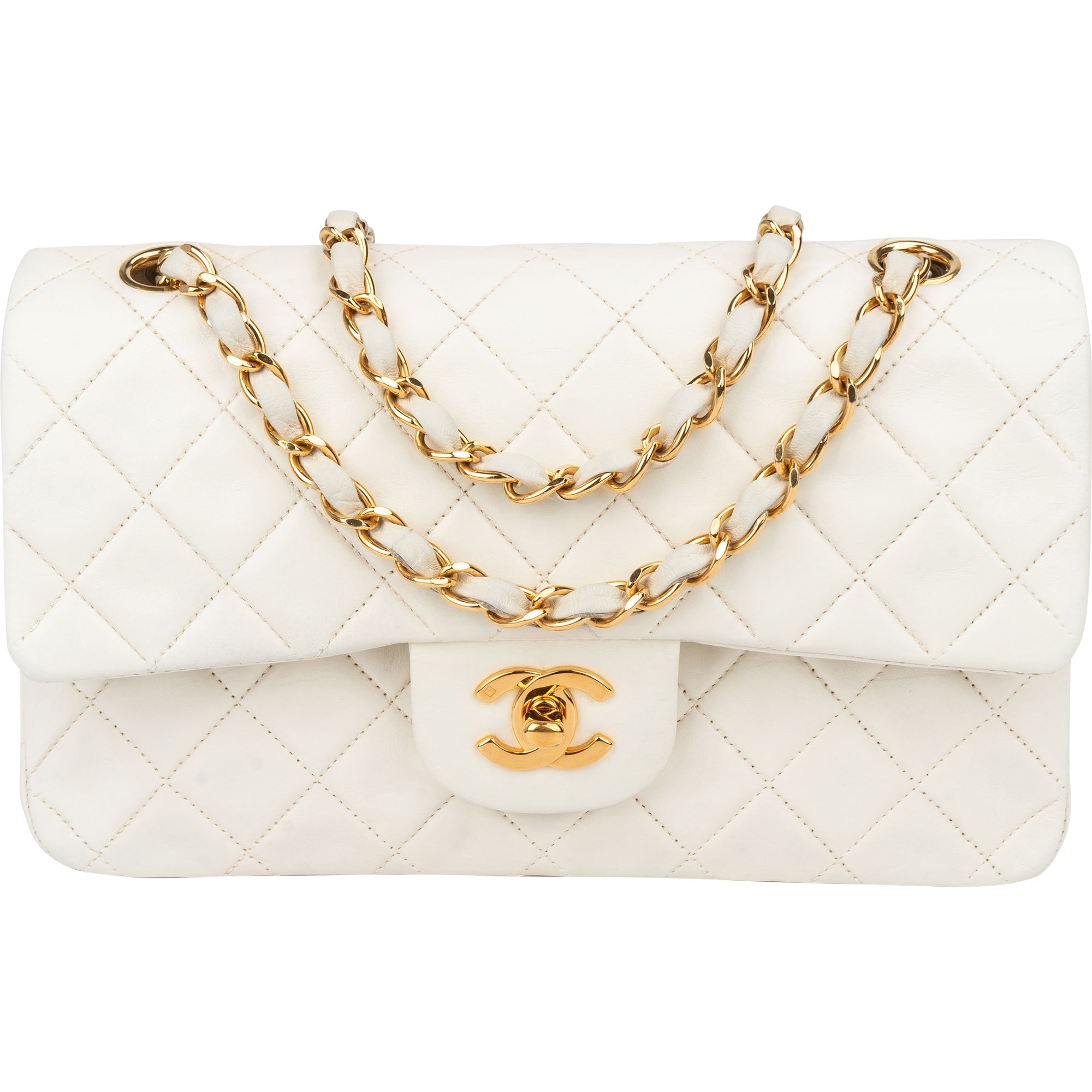 Chanel Quilted Lambskin 24K Small Double Flap Crossbody Bag