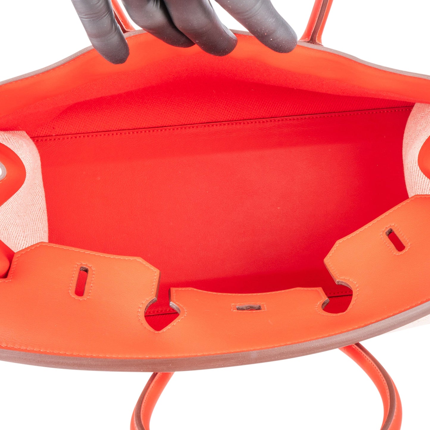 Hermès Fray Swift / Toile H Rouge de Coeur Birkin 35 Handbag