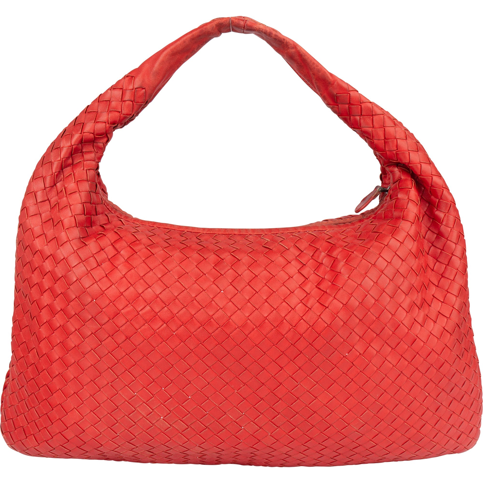 Bottega Veneta Red Intrecciato Leather Belly Hobo Bag