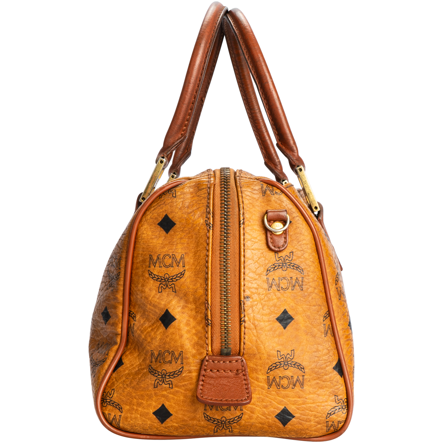 MCM Visetos Monogram Boston Handbag