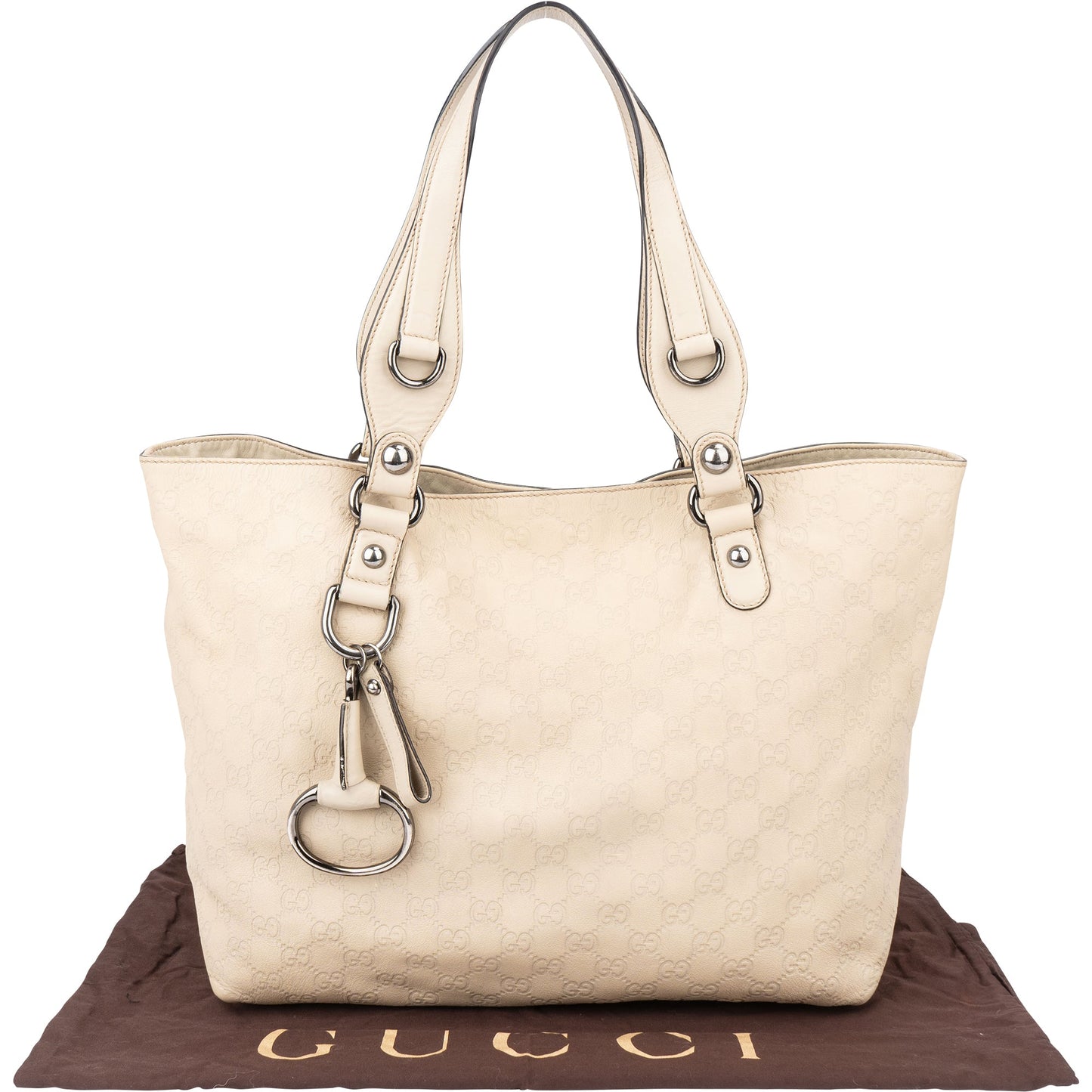 Gucci Leather GG Monogram Horsebit Handbag