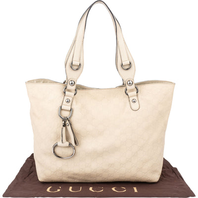 Gucci Leather GG Monogram Horsebit Handbag