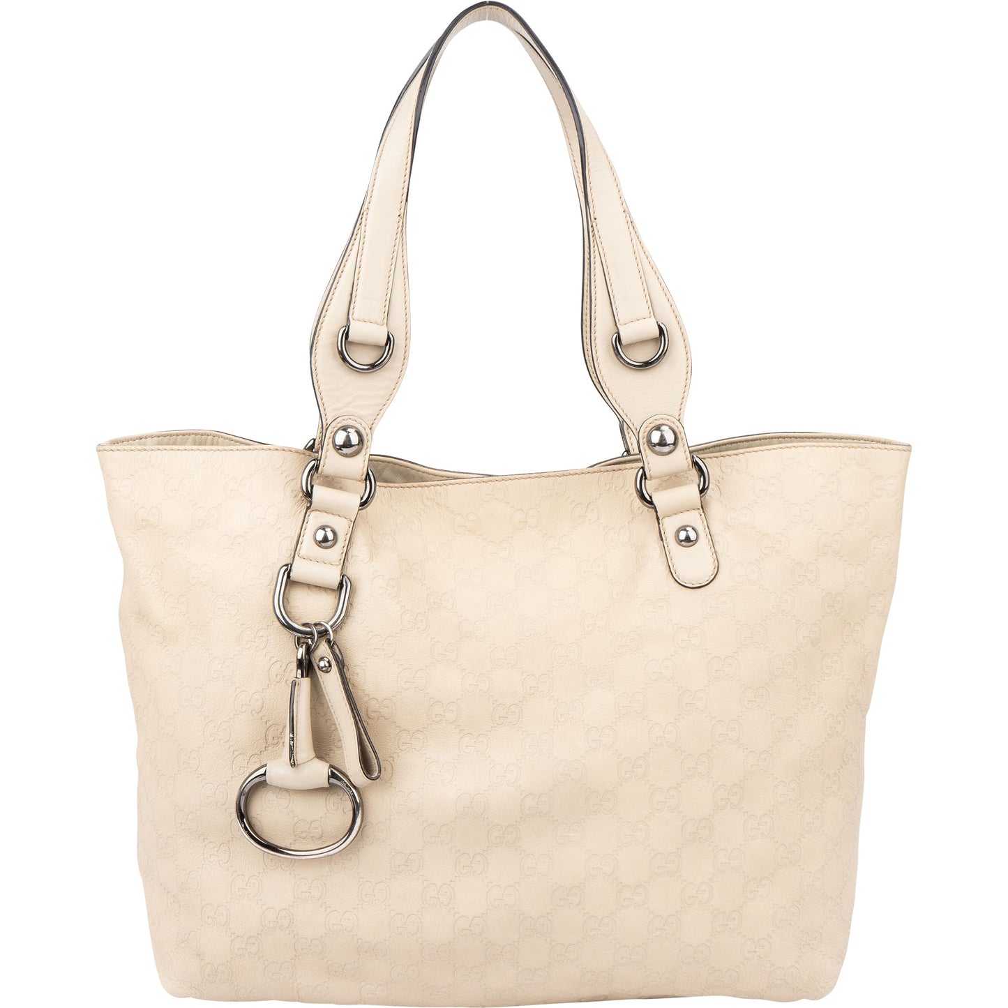 Gucci Leather GG Monogram Horsebit Handbag