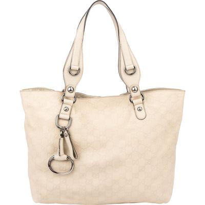 Gucci Leather GG Monogram Horsebit Handbag