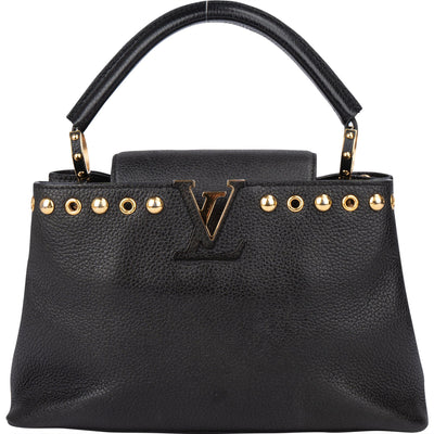 Louis Vuitton Noir Taurillon Pins Capucines PM Handbag
