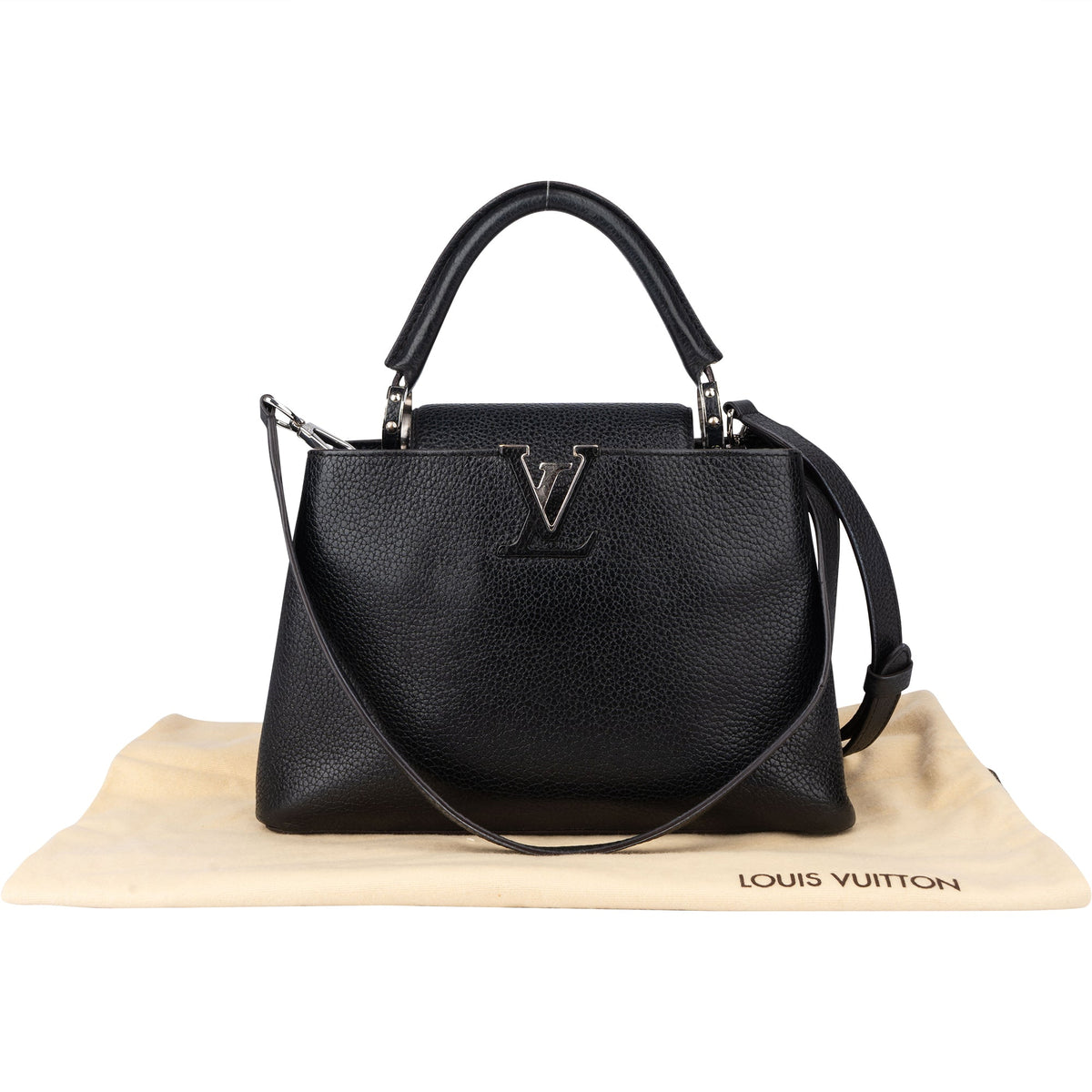 Louis Vuitton Noir Taurillon Capucines BB Handbag