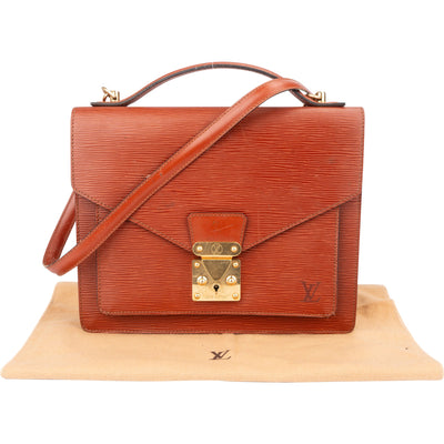 Louis Vuitton Cognac Epi Leather Monceau Handbag