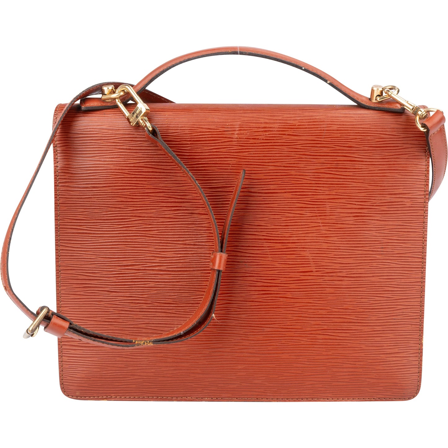Louis Vuitton Cognac Epi Leather Monceau Handbag