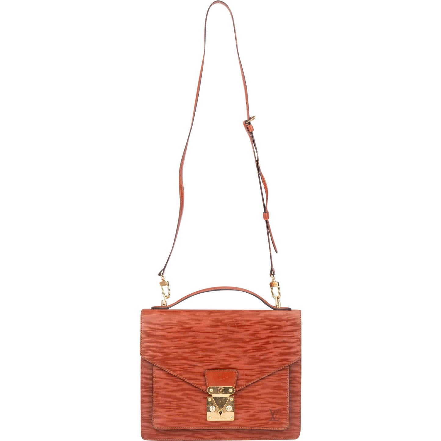 Louis Vuitton Cognac Epi Leather Monceau Handbag