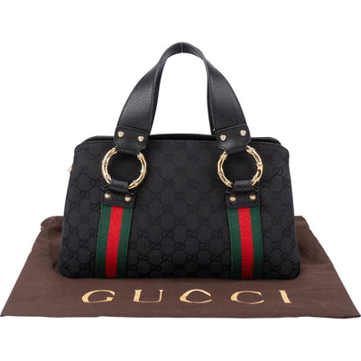 Gucci GG Monogram Bamboo Handbag