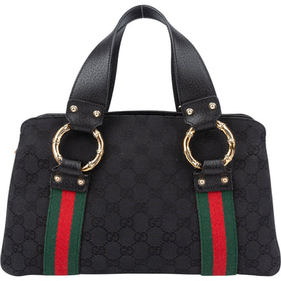 Gucci GG Monogram Bamboo Handbag