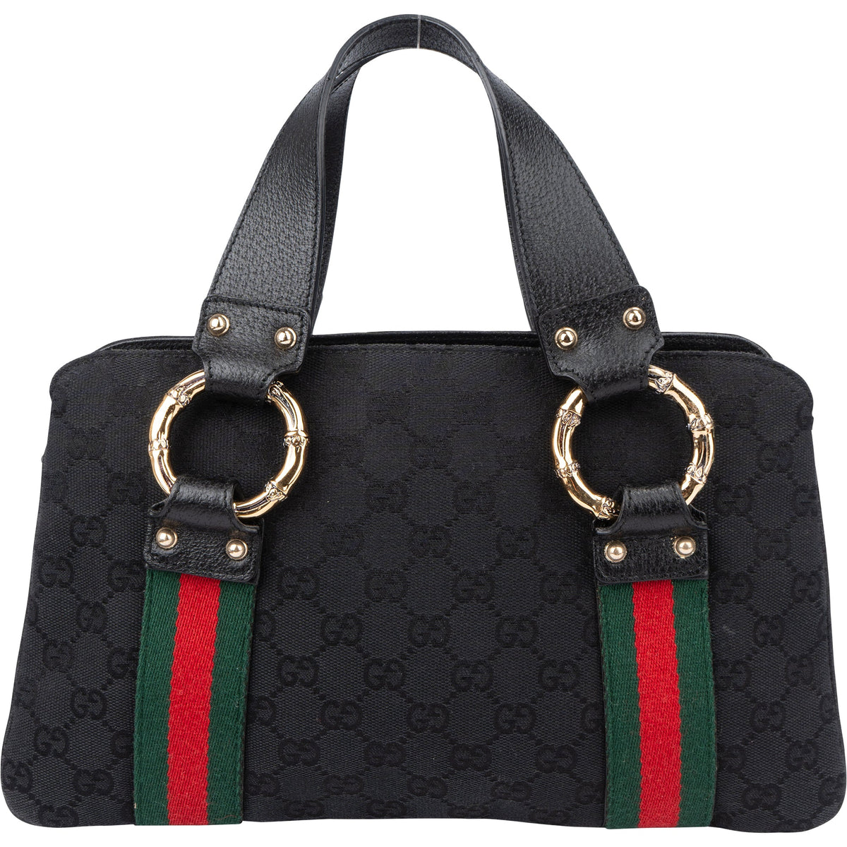 Gucci GG Monogram Bamboo Handbag