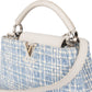 Louis Vuitton Bleu Blanco Tweed Capucines BB Handbag