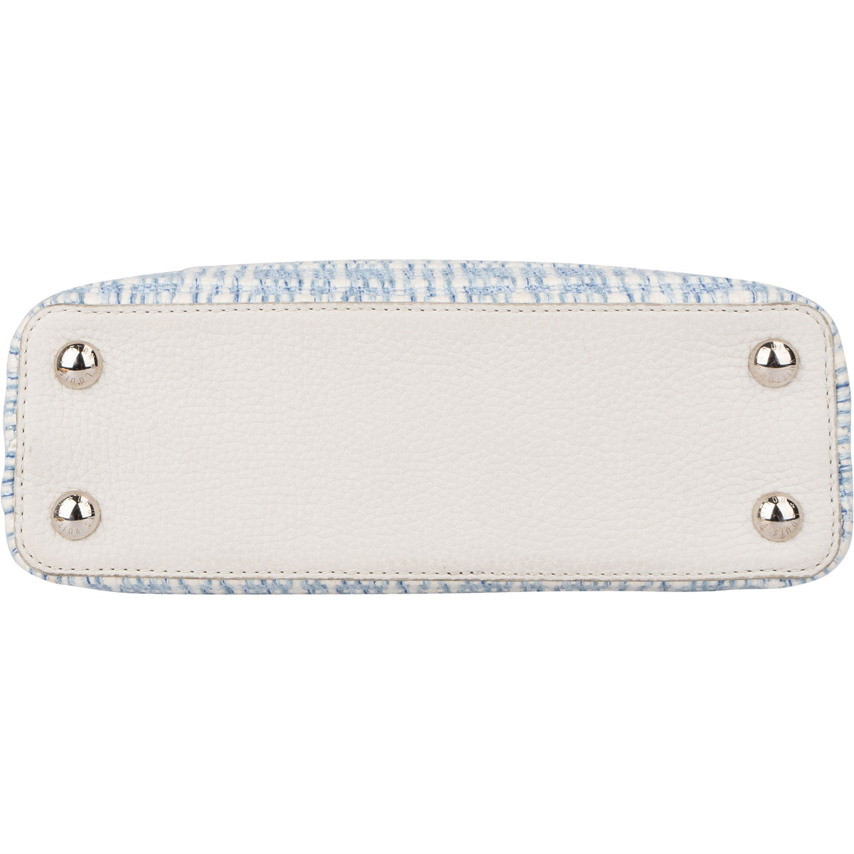 Louis Vuitton Bleu Blanco Tweed Capucines BB Handbag