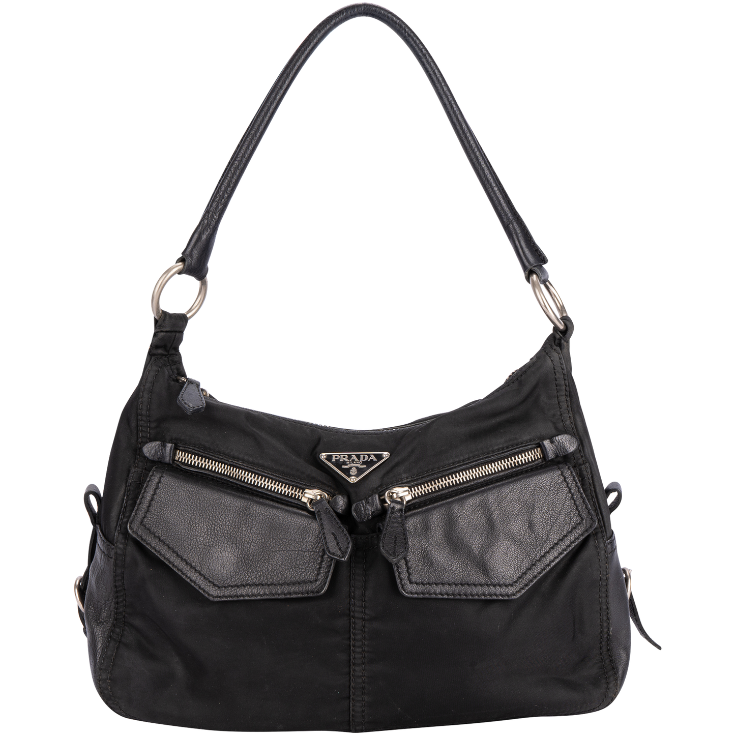 Prada Black Tessuto Triangle Shoulder Bag