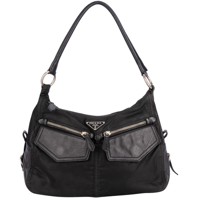 Prada Black Tessuto Triangle Shoulder Bag