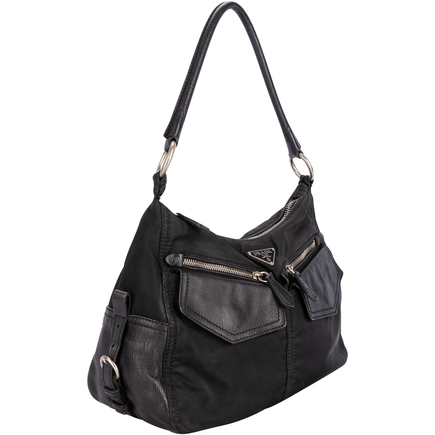 Prada Black Tessuto Triangle Shoulder Bag